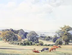 Waning Summer' (Sussex Scene) by Frank Corbyn Price, watercolour, sold Nov 2023