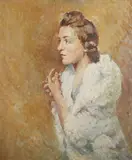 Reginald Jerrold-Nathan, Portrait of a Lady, identified as Margaret Helen Watson née Urquhart, oil on board