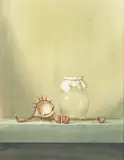 Sergei Botnaryuk, Covered Jar with Hazelnuts and Horse Chestnut Shell, watercolour