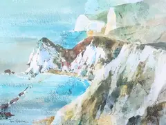 Tom Groom, Dorset Cliffs, watercolour