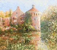 Mariusz Kaldowski, Scotney Castle Garden, 2013, acrylic on canvas