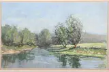Brian Lindley, River Hodder, Lancashire, 1987, pastel