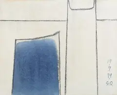 Shōsuke Ōsawa, Abstract Composition, charcoal with watercolour