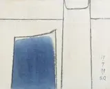 Shōsuke Ōsawa, Abstract Composition, charcoal with watercolour