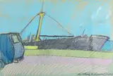 John Bratby, The Athina B Shipwreck, Brighton