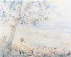 Walter Beauvais, Coastal Landscape with Tree and Figure, oil on canvas