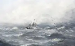 J. Callingham, Sailing Vessel in a Stormy Sea, oil on canvas