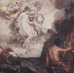 Richard Smirke, Venus at the Forge of Vulcan, watercolour on laid paper