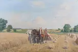 John Mayer, Haymaking Scene in an extensive Landscape, 1949, oil on canvas