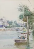 Charles James Lauder, Richmond Bridge, watercolour