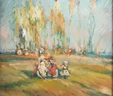Federico Beltrán Masses, A Spanish Festival, 1934, oil on board