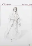 John Gunter, La Traviata, Violetta Act III' (Glyndebourne Costume Design), watercolour over pencil