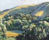 Peter Iden, Summer Landscape, oil on board