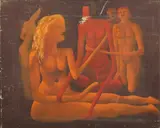 Dominic Fels, Five Figures, 1957, oil on canvas