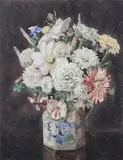 Margaret Worsley, Autumn Flowers, watercolour
