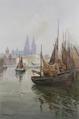 Charles E. Hannaford, Ostend, watercolour