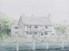 Dennis Roxby Bott, Ye Olde Six Bells, Billingshurst, 1977, watercolour