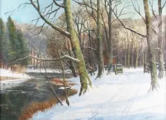 Viggo Jespersen, Winter Landscape, oil on canvas