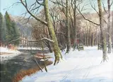 Viggo Jespersen, Winter Landscape, oil on canvas
