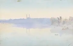 Henry Richard Beadon Donne, Benares from the Dufferin Bridge' (The River Ganges at Varanasi, India), watercolour