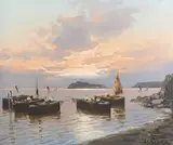 De Luca, Mediterranean Sunset, oil on canvas