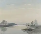 Edwin Harris, River Arun, Pulborough, 1957, watercolour