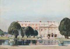 Hampton Court Gardens by Henry Franks Waring, watercolour, sold Apr 2023