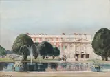 Henry Franks Waring, Hampton Court Gardens, watercolour