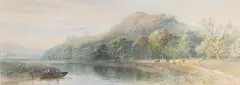 River Teign, South Devon by Cornelius Pearson, 1864, watercolour, sold Apr 2023