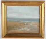 Pauline Brown, Beach Scene, oil on board