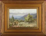 Frank Walton, Under a July Sky, Pitch Hill from Holmbury Hill, watercolour with gouache