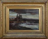 James Herbert Snell, View across a Lake, oil on canvas