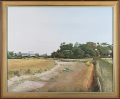 Ted Freeman, Lancing Summer 1976, 1977, oil on canvas-board