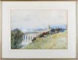 George Charles Haité, On a Hill, 1891, watercolour