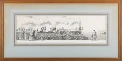 Jack Hayes, A G.W.R. Iron Duke Class Eight-Foot Single, hauling a Train of Troops returning from the Crimea, 1856, 1975, pencil