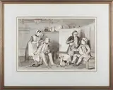 Charles Robert Leslie, Happy Moments, monochrome ink with wash