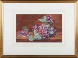 Edith Isabel Barrow, Still Life, Violets, watercolour