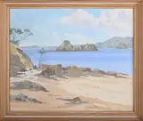 Hilary Clark, Mimiwhangata from Oakura' (New Zealand), oil on canvas-board