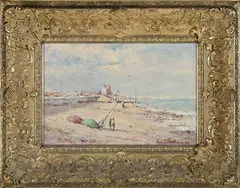 Harry Andrews, Late Evening, Aldeburgh Beach, Suffolk, oil on board
