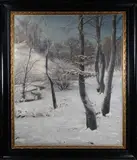 Hans Agersmap, Winter Woodland Landscape, oil on canvas
