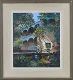 Bob Brown, A Garden in Morocco, Fez, oil on board circa 2013
