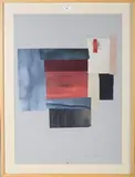 Catherine Warburton, Abstract Composition, watercolour and textile collage