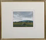 Paul Evans, Distant Lights, Hamsey, watercolour with gouache