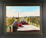 Jeremy Sanders, Figures in a Vineyard, early 21st century oil on board