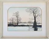 Paul Evans, Winter Landscape, watercolour with gouache