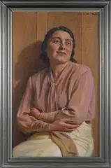 La Zia Mary (Three-quarter Length Portrait of a Lady) by Giorgio Matteo Aicardi, oil on canvas, sold Nov 2022
