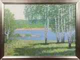 Anatoly Ivanovich Kuvin, Summer' (Landscape with Lake and Trees), 1996, oil on canvas