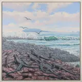 George Tincu, Iguana, Galapagos, 21st century oil on canvas