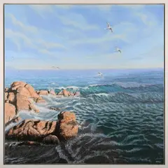 George Tincu, Coastal Landscape, Ireland, 21st century oil on canvas