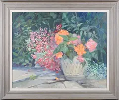 Norman James Battershill, Corner of the Garden, late 20th/early 21st century oil on board